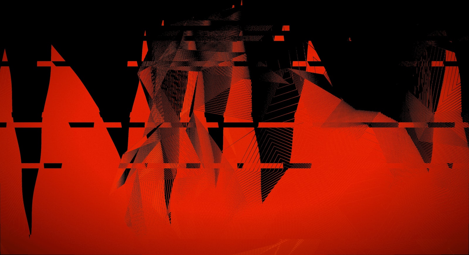 Abstract red and black digital glitch distortion